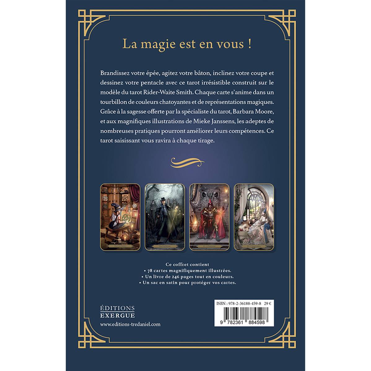 Tarot classique ; coffret livre + 78 cartes - Barbara Moore, Eugene Smith -  L'art De S'apprivoiser - Grand format - Librairie Martelle AMIENS