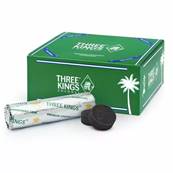 Charbons Three Kings Premium Coconut 33 mm - Bote de 10 Rouleaux