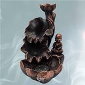 Fontaine à Encens Backflow Brûle encens - Bouddha Coloris Bronze